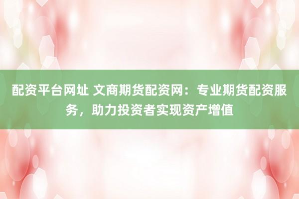 配資平臺(tái)網(wǎng)址 文商期貨配資網(wǎng)：專(zhuān)業(yè)期貨配資服務(wù)，助力投資者實(shí)現(xiàn)資產(chǎn)增值
