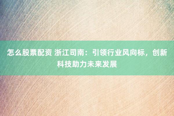 怎么股票配資 浙江司南：引領(lǐng)行業(yè)風(fēng)向標(biāo)，創(chuàng)新科技助力未來發(fā)展