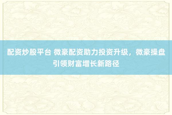 配資炒股平臺(tái) 微豪配資助力投資升級(jí)，微豪操盤引領(lǐng)財(cái)富增長新路徑