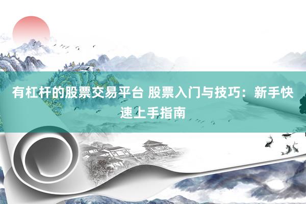 有杠桿的股票交易平臺 股票入門與技巧：新手快速上手指南