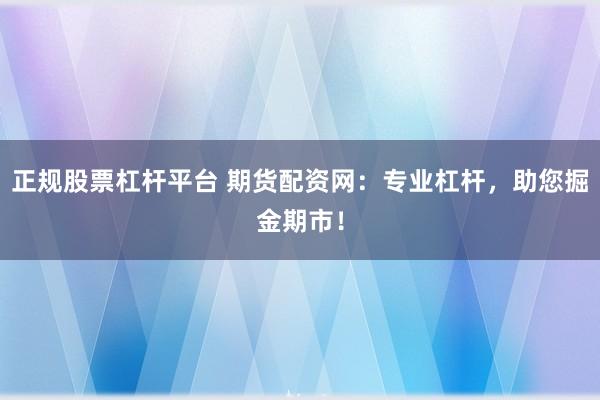 正規(guī)股票杠桿平臺 期貨配資網(wǎng)：專業(yè)杠桿，助您掘金期市！