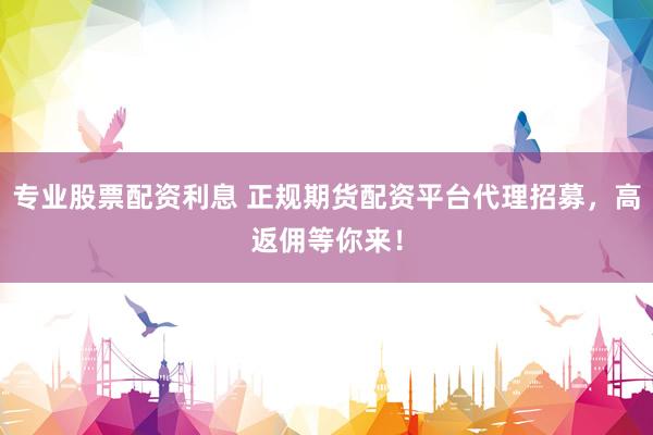 專業(yè)股票配資利息 正規(guī)期貨配資平臺代理招募，高返傭等你來！