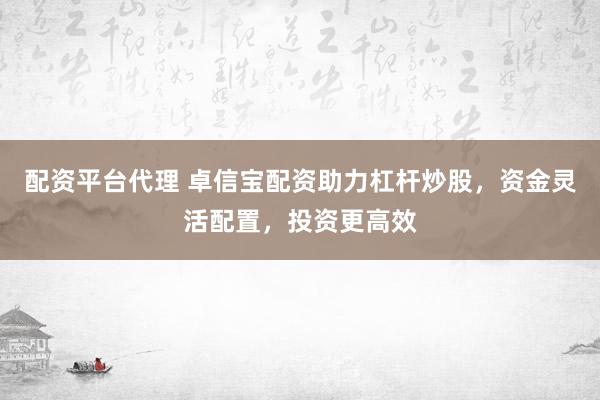 配資平臺代理 卓信寶配資助力杠桿炒股，資金靈活配置，投資更高效